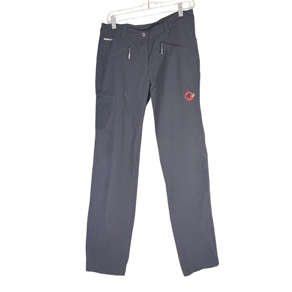 Mammut SOFtech Hiking Skiing Pants Women Black Straight Leg Size 8 UK 12 EU 38